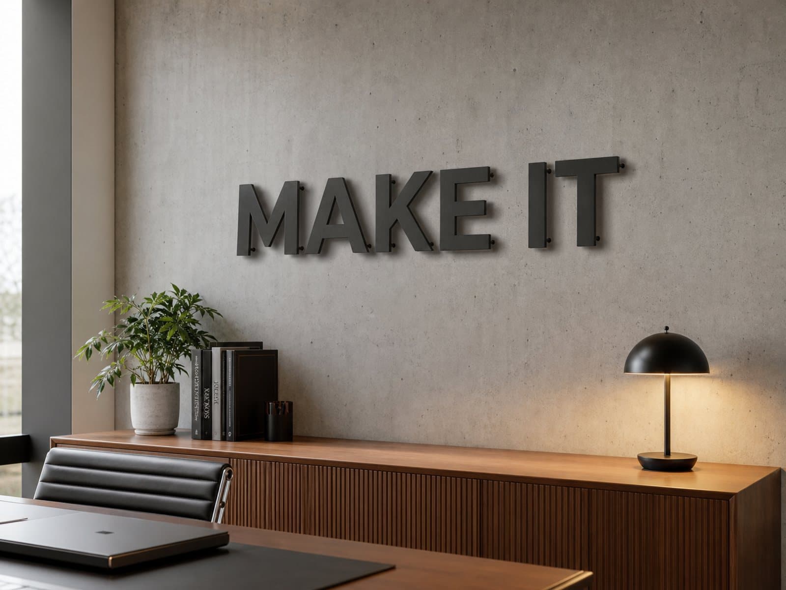Make It office wall sign — custom laser-cut aluminium metal sign, made in Australia